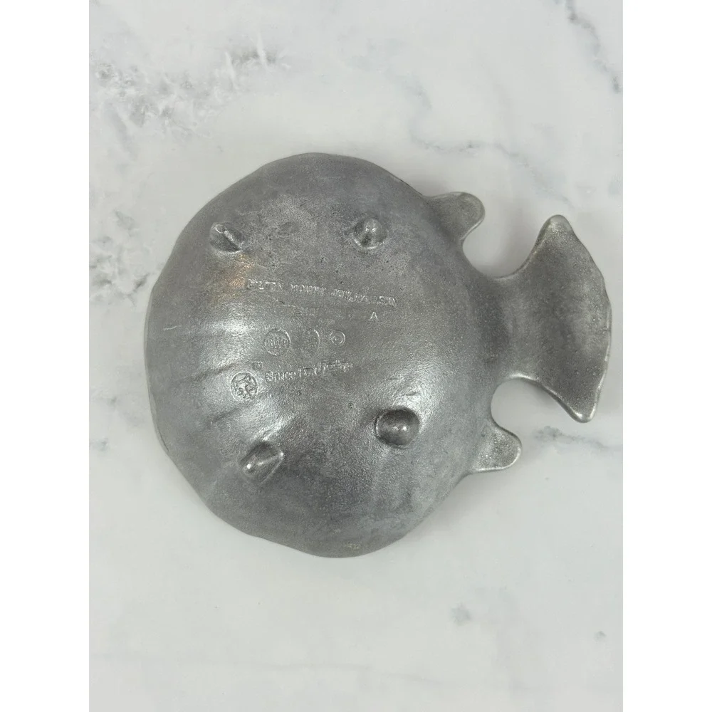 VTG Wilton Armetale Pewter Shell Fish Shaped Trinket Serving Bowl Brice Fox